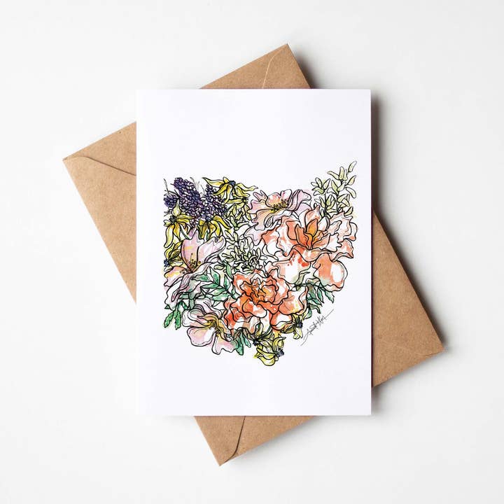 Ohio Single Note Card for wholesale by Amanda Klein Co.