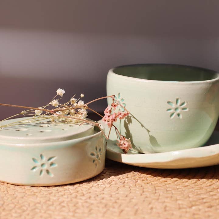 Anna Ceramica - Vendita all'ingrosso Portasaponi da bagno - Set per bagno con portasapone, bicchiere e piattino3