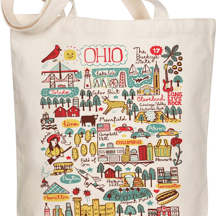 Ohio Boutique Map Art Tote for wholesale by Morado Designs