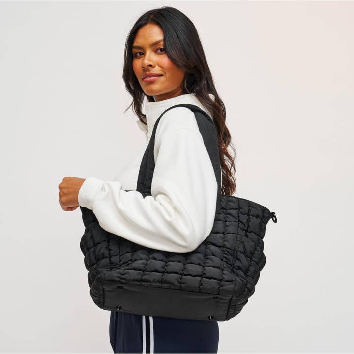 Dreamer Quilted Puffer Nylon Tote for wholesale by Sol and Selene Bags