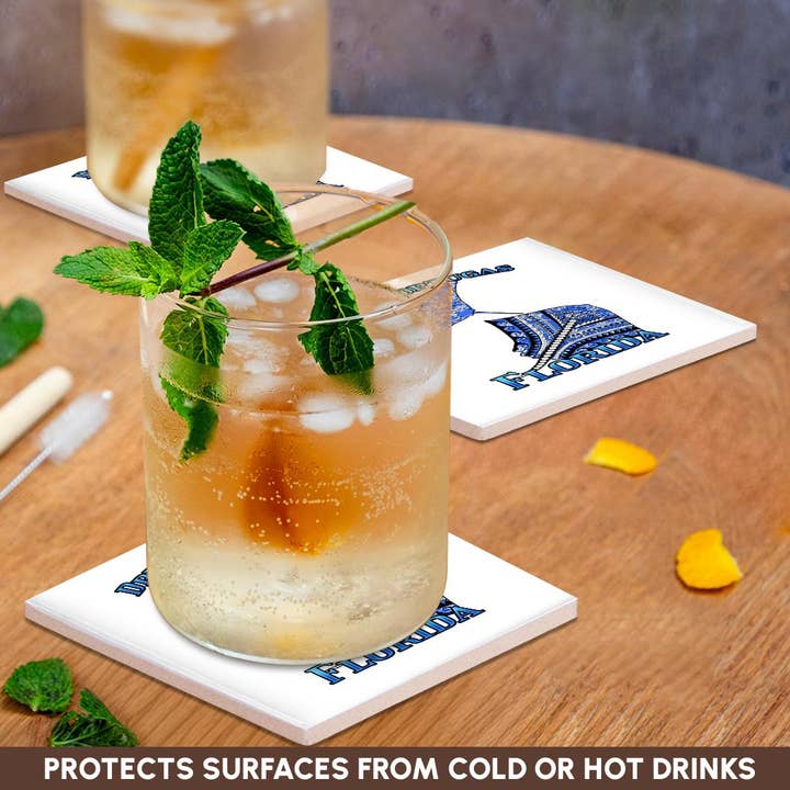 3dRose - Wholesale Coasters - 3dRose, Blue tribal stingray for any vacation to dry tortugas, Florida, Coaster2