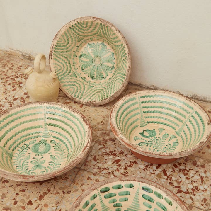 Eturel Madrid - Vente Assiettes/plats/bols de décoration - Lebrillos granaínos verts8