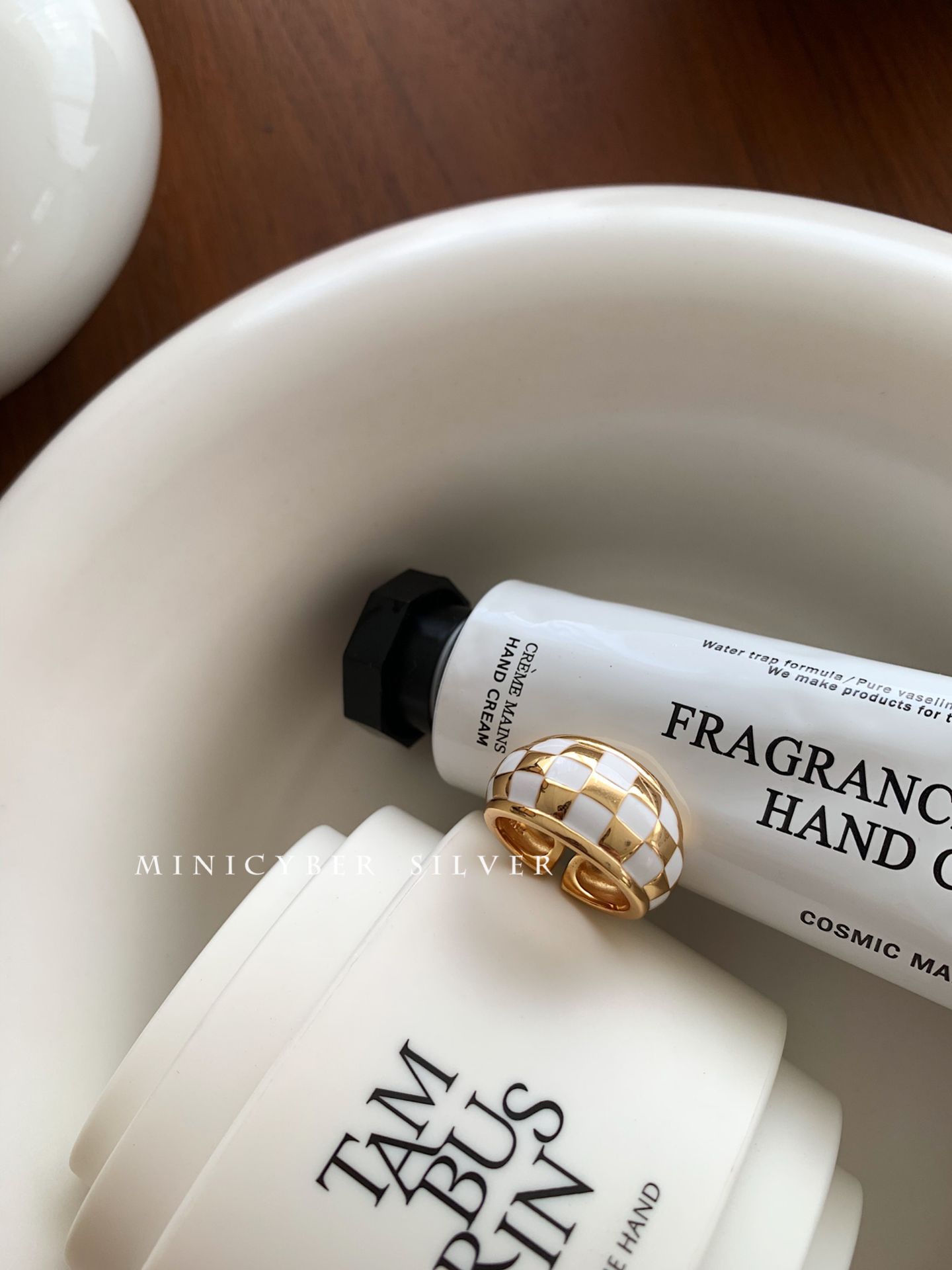 MINICYBER STUDIO - Wholesale Band/Stacked Ring - Simply Checkered Ring1