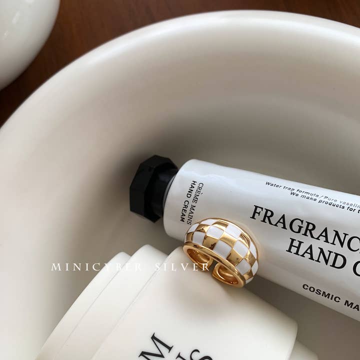 MINICYBER STUDIO - Wholesale Band/Stacked Ring - Simply Checkered Ring1