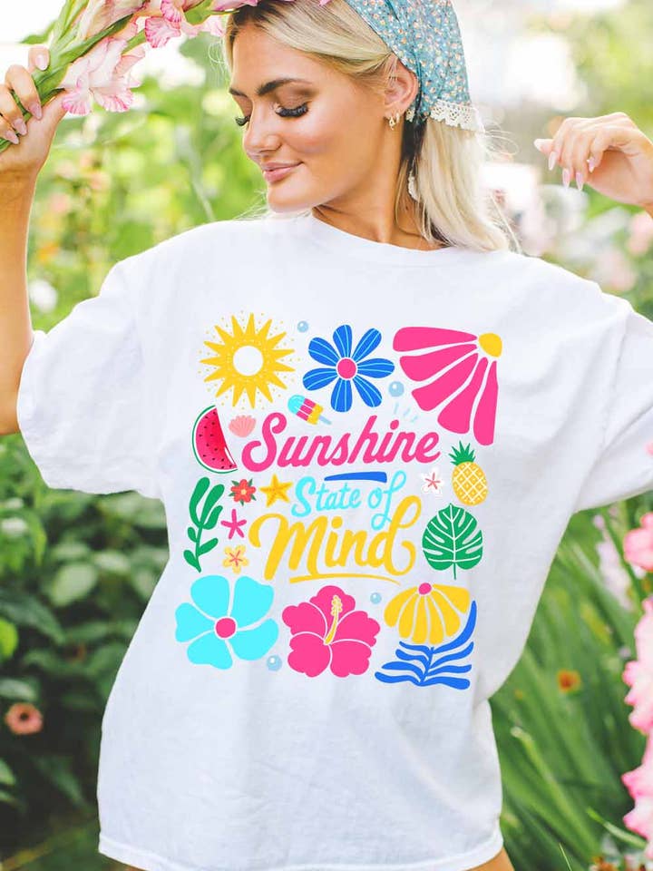 Dam T-shirt med tryck, Solsken för wholesale av Khristee