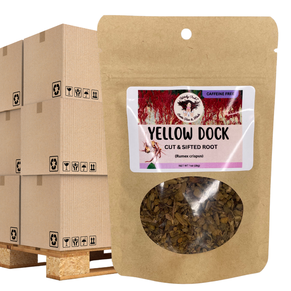 Witchy Pooh's Exotic Teas & Herbs - Wholesale Loose Tea - Witchy Pooh's Yellow Dock Tea - Cut & Sifted Root, Caffeine 18