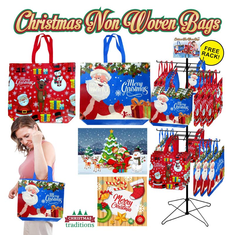 Deluxe Import Trading - Wholesale Christmas Decoration - 288pc Christmas Non Woven Bag Display0