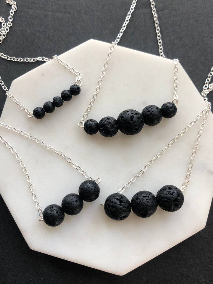 Lava Rock Essential Oil Necklace for wholesale by Victoria Ann Meyers