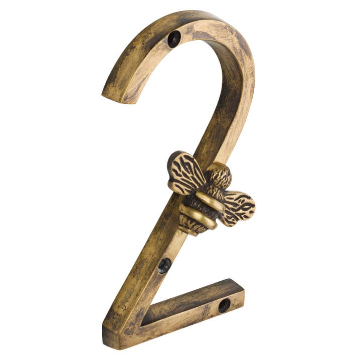 Brass bee - Wholesale Wall hook - Brass bee Premium House Numbers with Bee in Heritage Finish6
