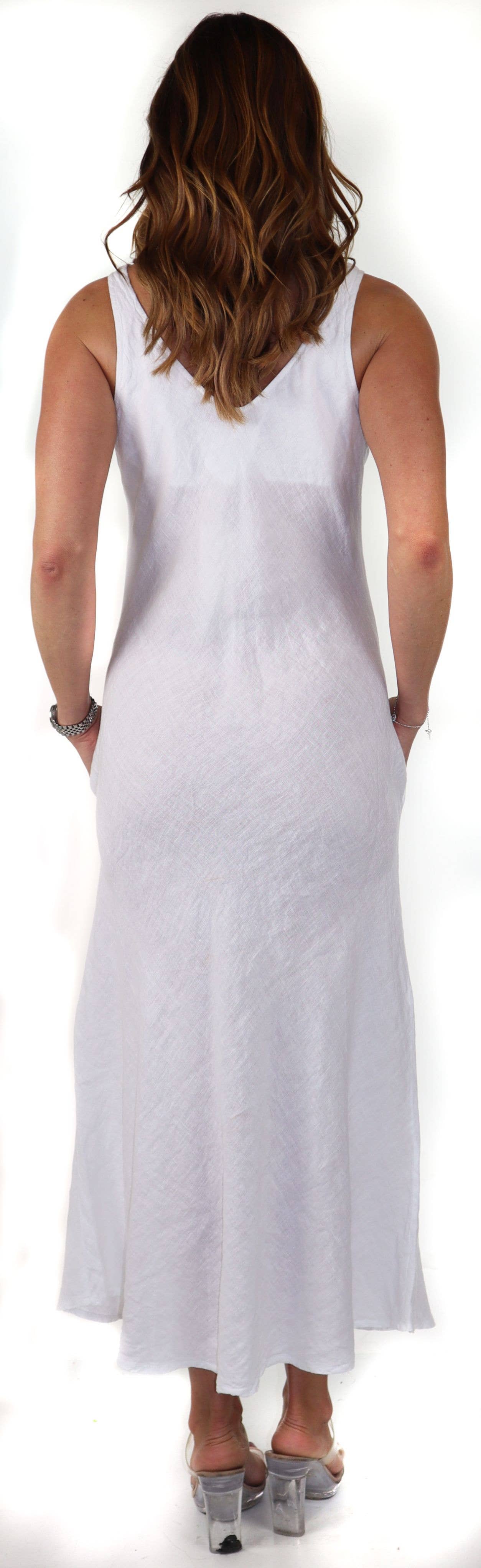 LINEN AND GAUZE - Wholesale Dress - Women's - Biased Cut For excellent fit Pure linen summer maxi dress3