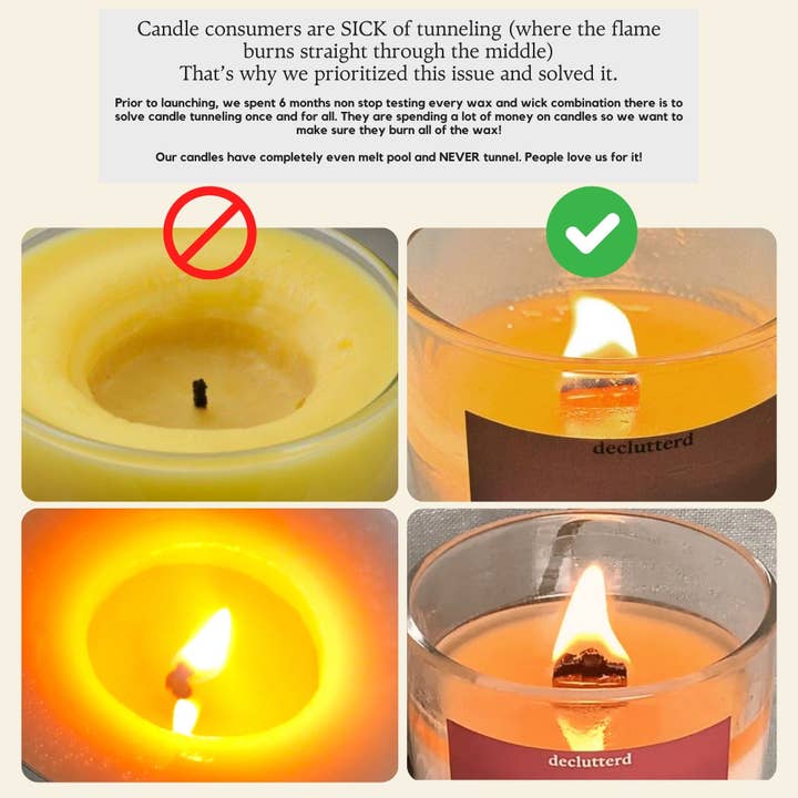 declutterd - Wholesale Jar/Filled Candle - Candle Wood Wick Stillness Non Toxic Coconut Soy Wax6