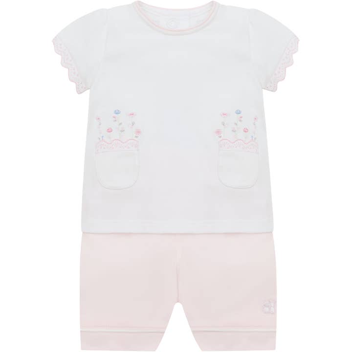 Ensemble d'été en coton pour filles Luna : haut et short pour la vente par Emile Et Rose