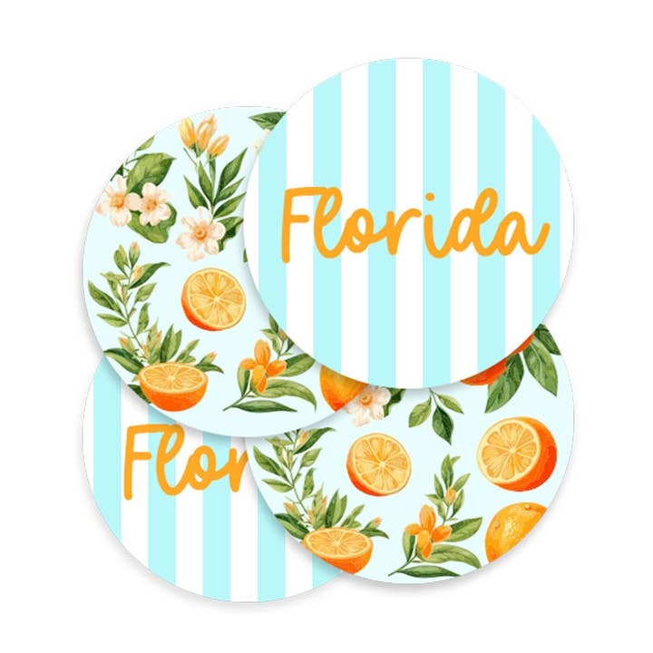 Florida Oranges Coaster Set for wholesale by Viv&Lou