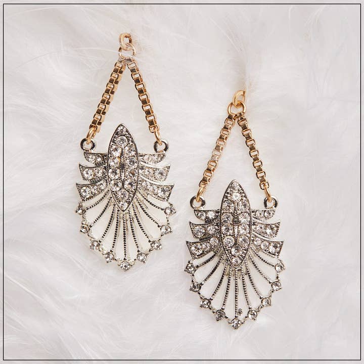 1920 Earrings: Vintage Style 1920s Crystal Drop Earrings for wholesale by Lovett & Co