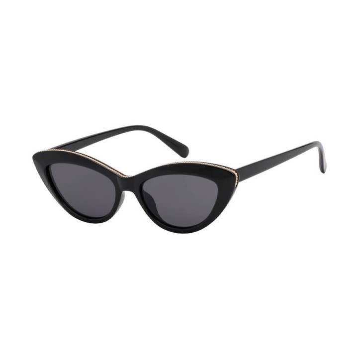 Baby Doll Schwarze Katzenaugen-Sonnenbrille Europäische Damen Unisex Sonnenbrille für den Großhandel von TiaraBleu