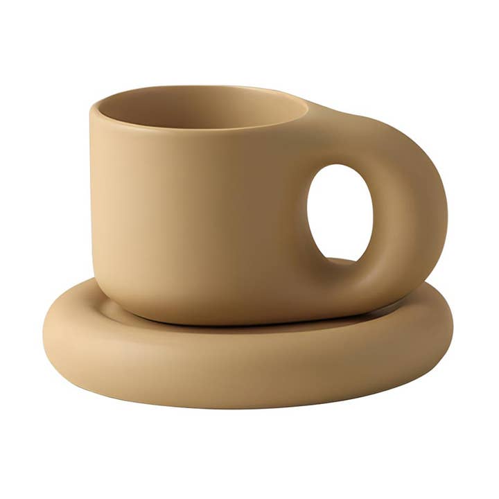 TUTU Home - Tableware & Decor - Vente Service à thé - « Drapeau » - Ensemble de tasses et soucoupes en porcelaine à double couche beige0