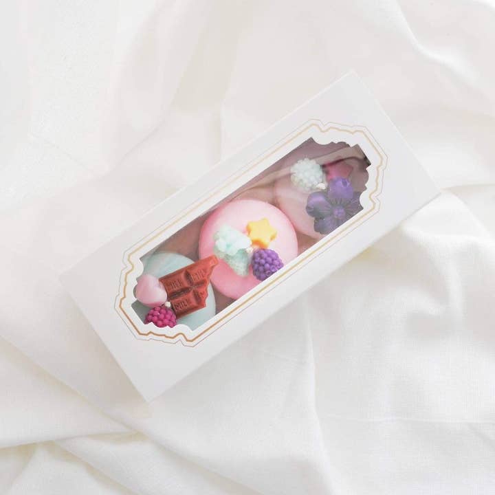 ZOETSTUDIO – wholesale Prydnadsljus – Trio dessertljus i form av macaroner i sojavax5