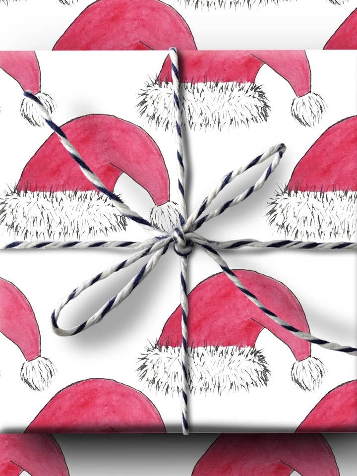 Santa Hat Wrapping Paper for wholesale by k.Patricia Designs