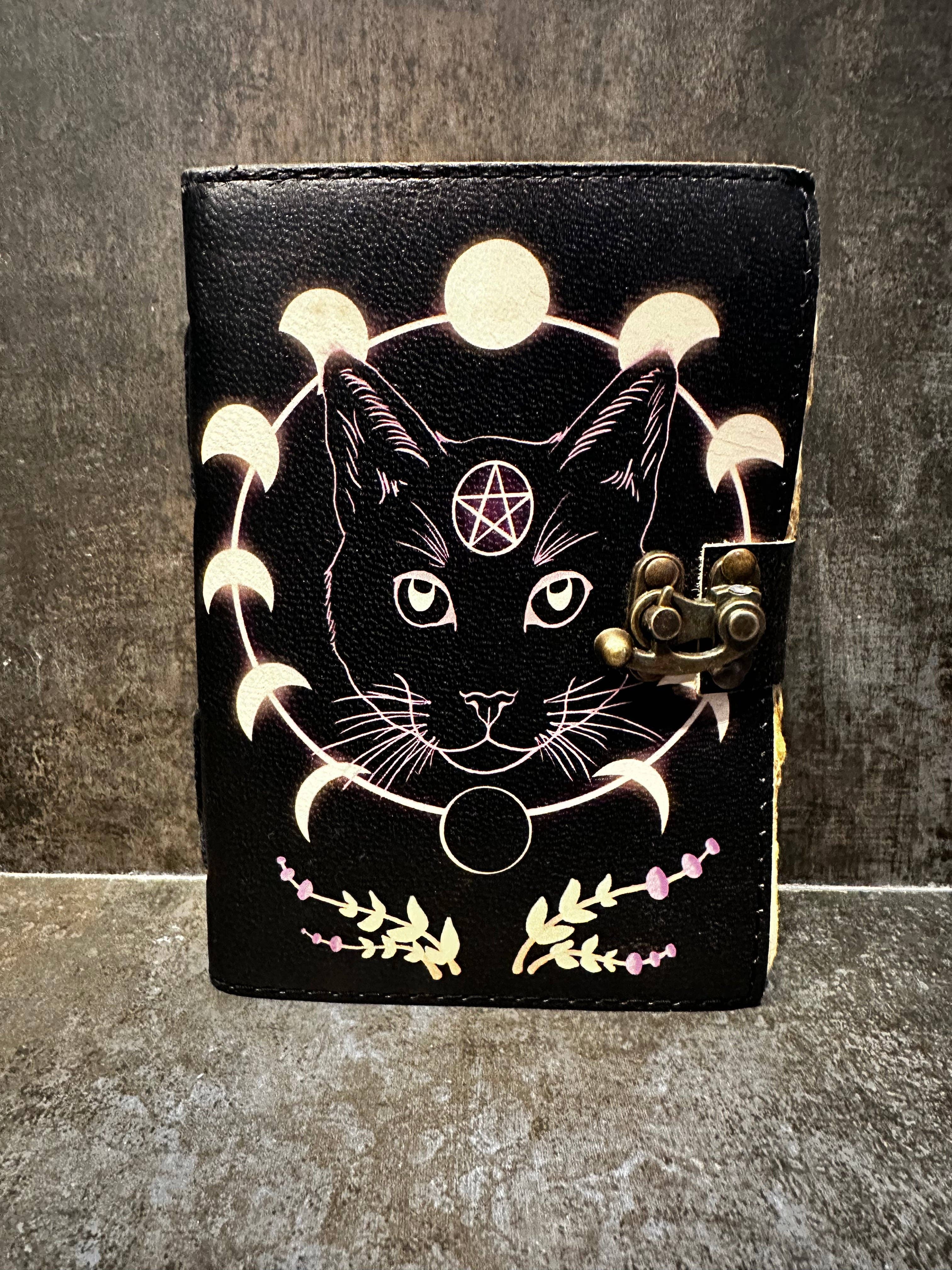 SunlitSage - Wholesale Journal/Diary - Wicca Cat Journal | Leather Journal | Blank Vintage Notebook1
