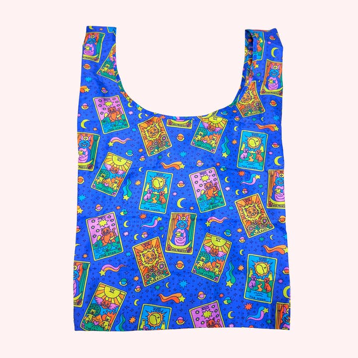 BB Wild - Wholesale Tote Bag - Women's - Tarot Kitty Nylon Foldable Tote Bag