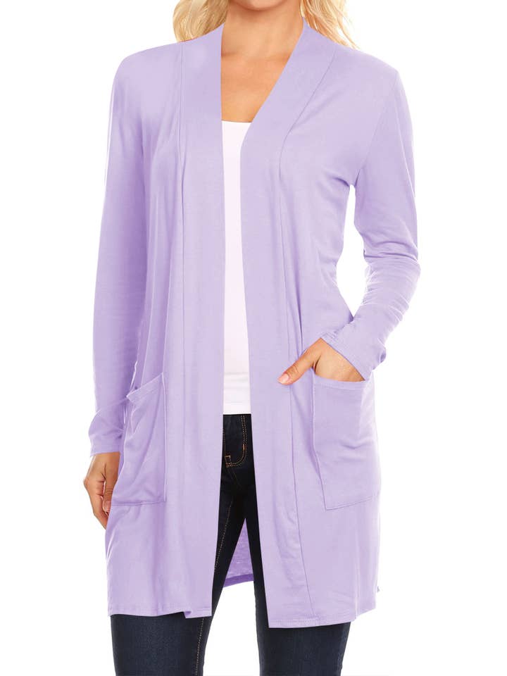 MOA COLLECTION - Wholesale Cardigan - Women's - Women's Long Sleeves Casual Solid Outerwear Sweater Cardigan16