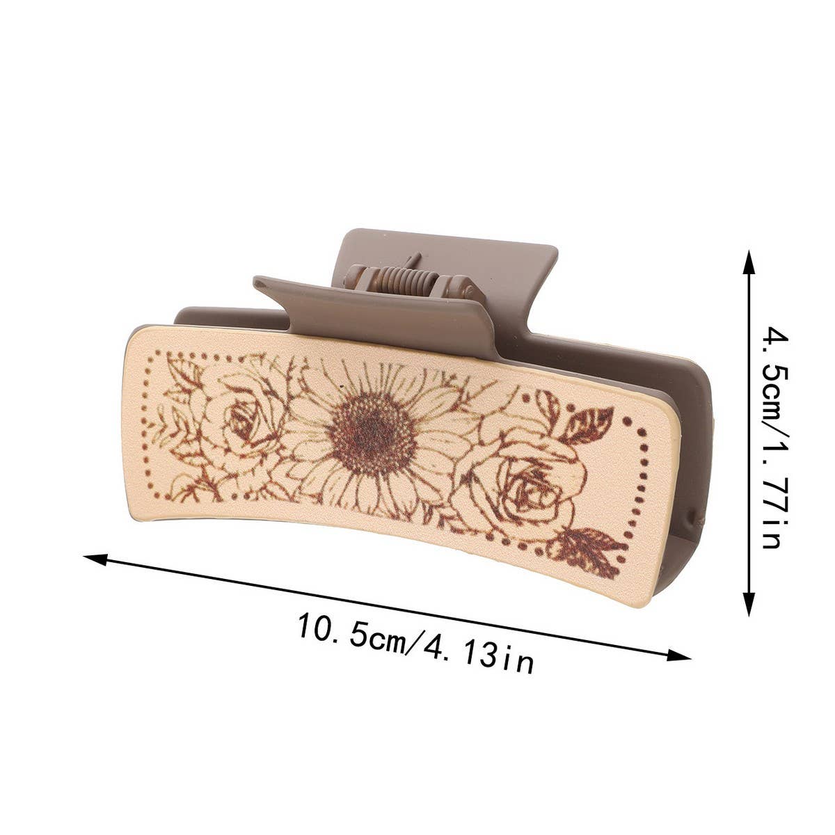 ACCITY - Wholesale Hair Clip - Women's - Cactus Print Leather Hair Claw Clip, Western Style_CWAHA060612