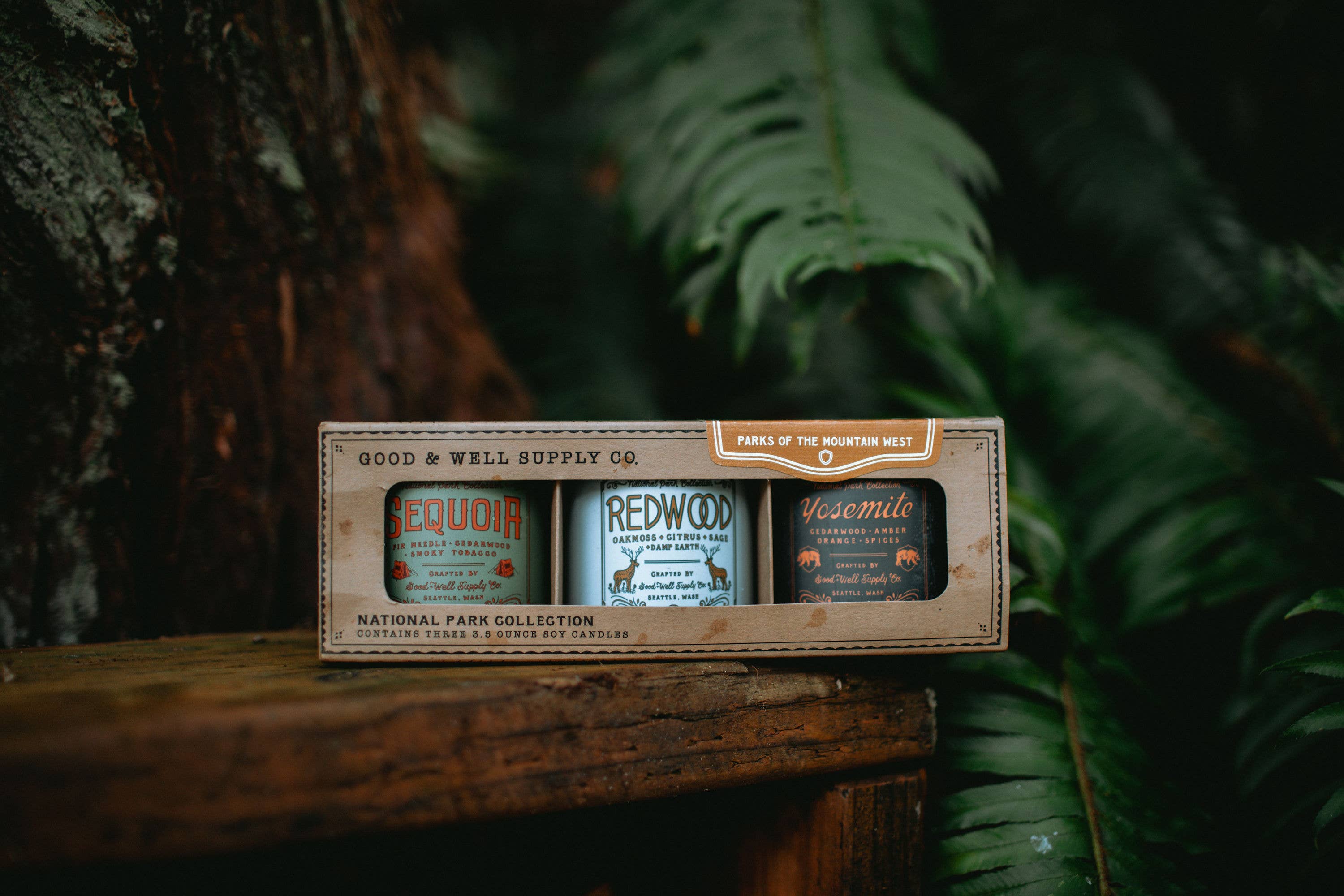 Good & Well Supply Co. - Wholesale Travel Candles - National Parks of the Mountain West Mini Candle Gift Set1