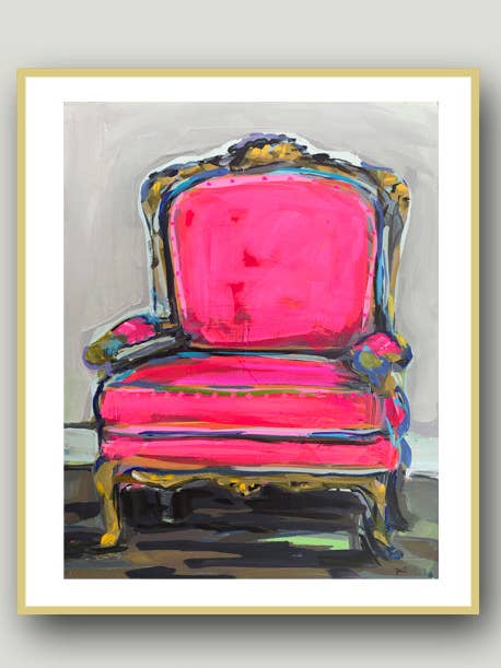 Estampa da Cadeira Rosa em Papel ou Tela por atacado de Maren Devine Art