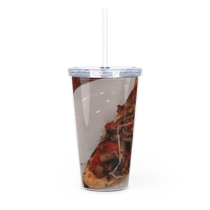 Transparente Vaso de plástico para pizza en plato con pajita de venta al por mayor en Faire