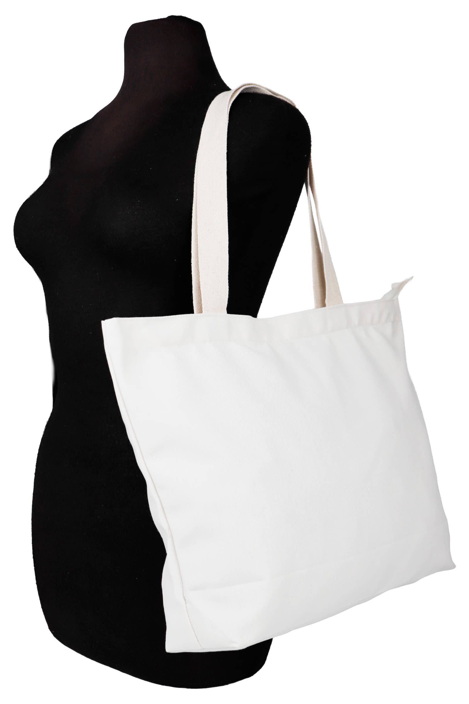 AS SHOWN Plain Versatile Zippered Wide Canvas Tote Bag for wholesale on Faire3