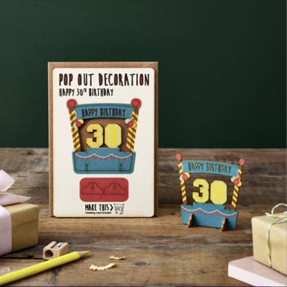 Pop Out 30th Birthday Card for wholesale by ikonink
