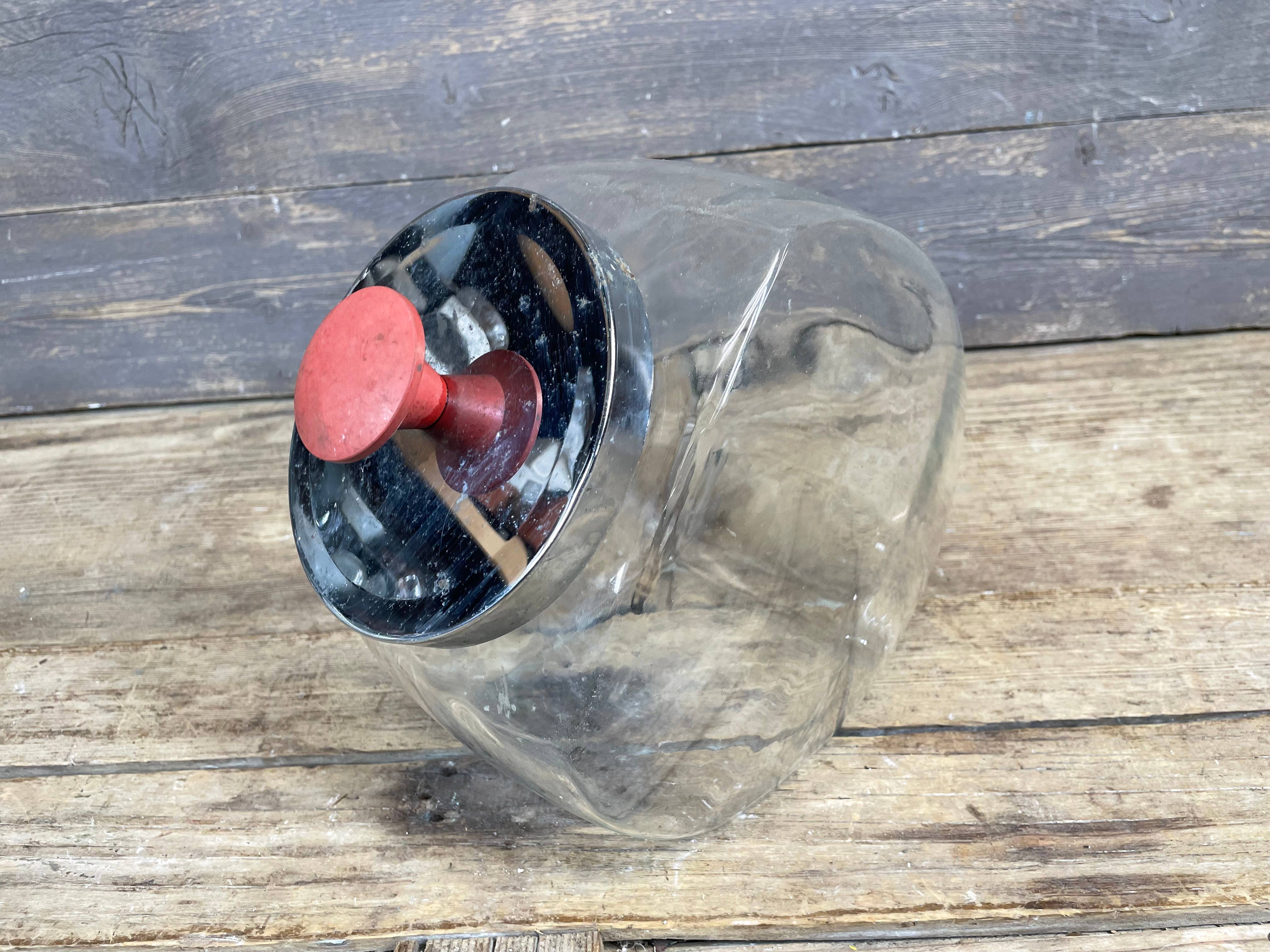 My Amigos Imports - Wholesale Apothecary Jar - Vintage Glass Candy Jar w Metal Lid-ER-5x8x8-Old-#3