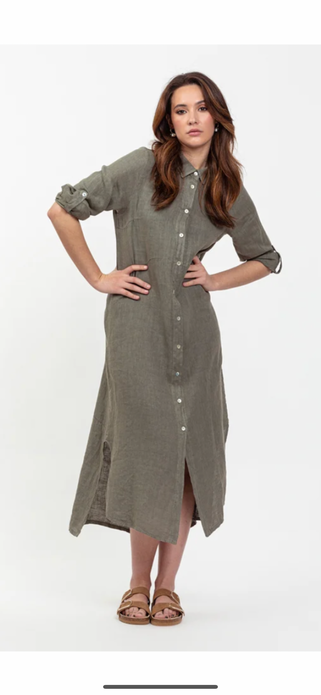 LÉA & LUC - Wholesale Dress - Women's - Long shirt dresses in 100% Linen REF. 148449