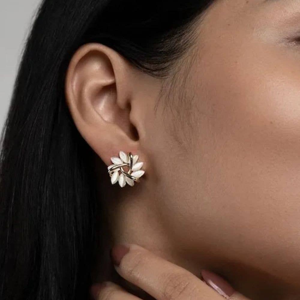 Ashlen - Wholesale Stud/Post Earrings - OPAL PETAL STUD EARRINGS (PAIR)1