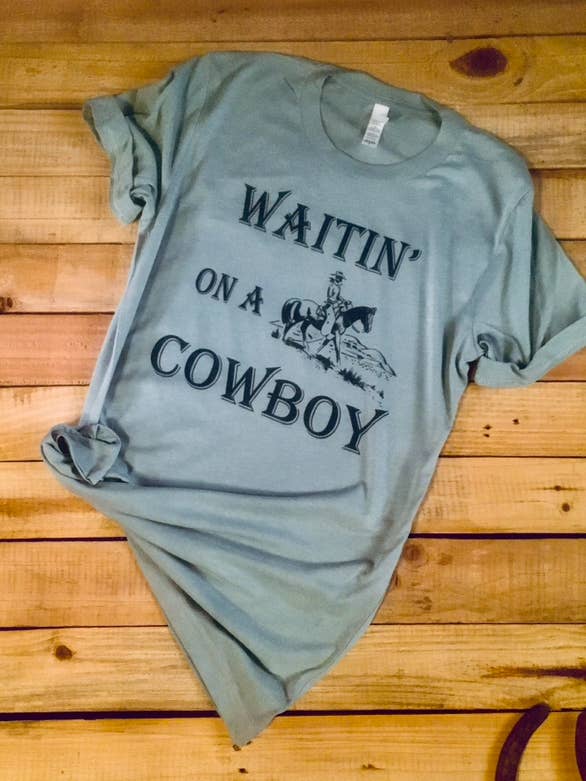 Ranch Girl Gear - Wholesale T-Shirt (Graphic) - Women's - Waitin’ On A Cowboy Western Graphic T-Shirt