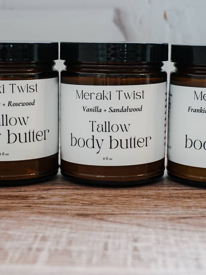 Beurre corporel au suif pour la vente par Meraki Twist