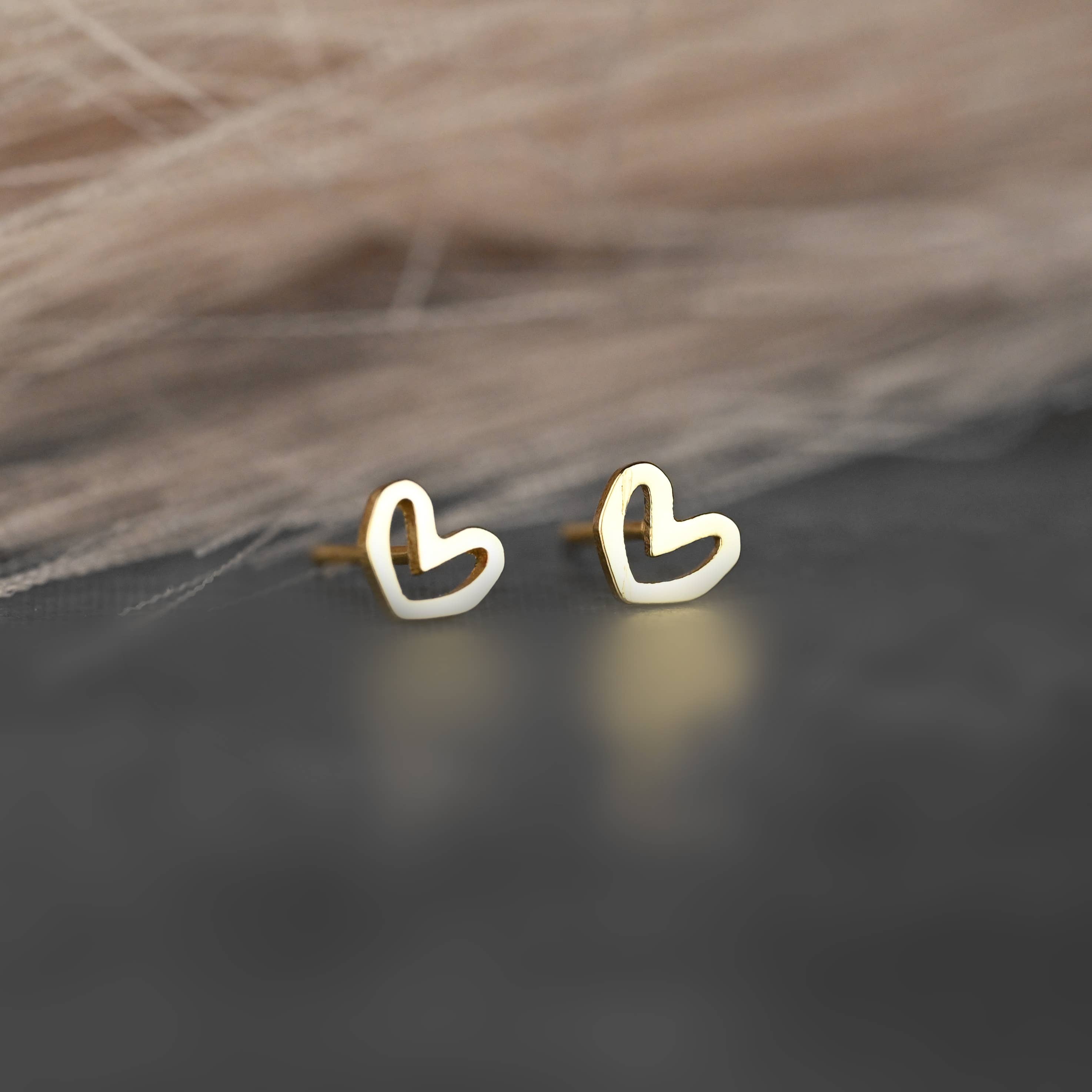 KBD Studio - Wholesale Stud/Post Earrings - Small Hand Drawn Heart Studs1