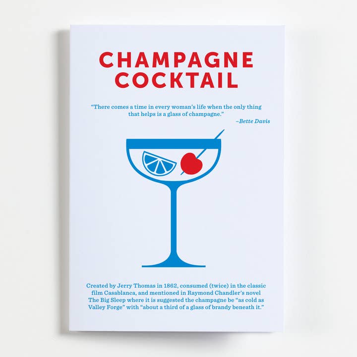 Champagne Cocktail Greeting Card for wholesale by Crispin Finn
