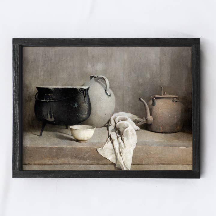 Vintage European Print | Vintage Clay Pots Painting A149 for wholesale by Hoekstra Decor