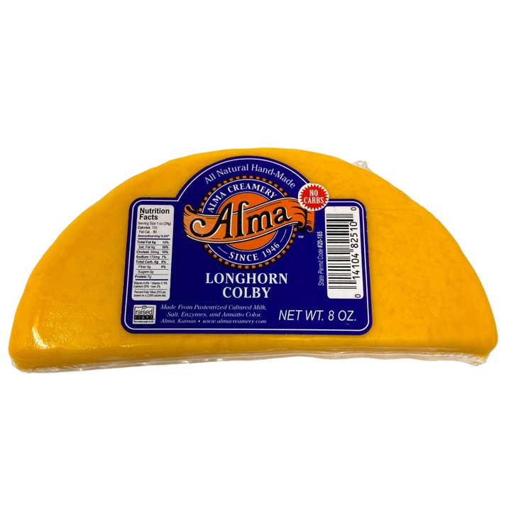 Alma Creamery LLC - Wholesale Cheese - 8oz. Colby Longhorn