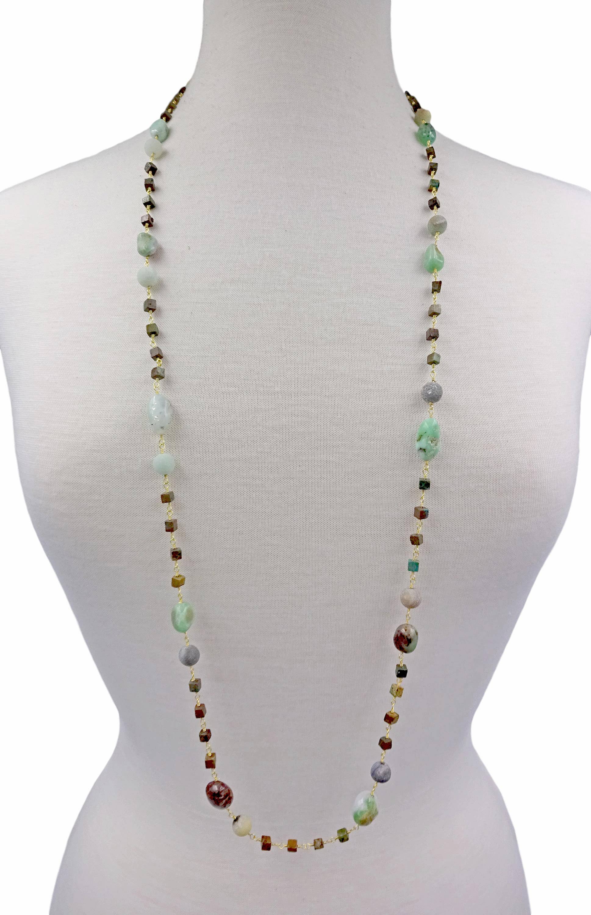IST Jewelry - Wholesale Beaded/Pearl Necklace - African Turquoise & Chrysoprase Necklace1
