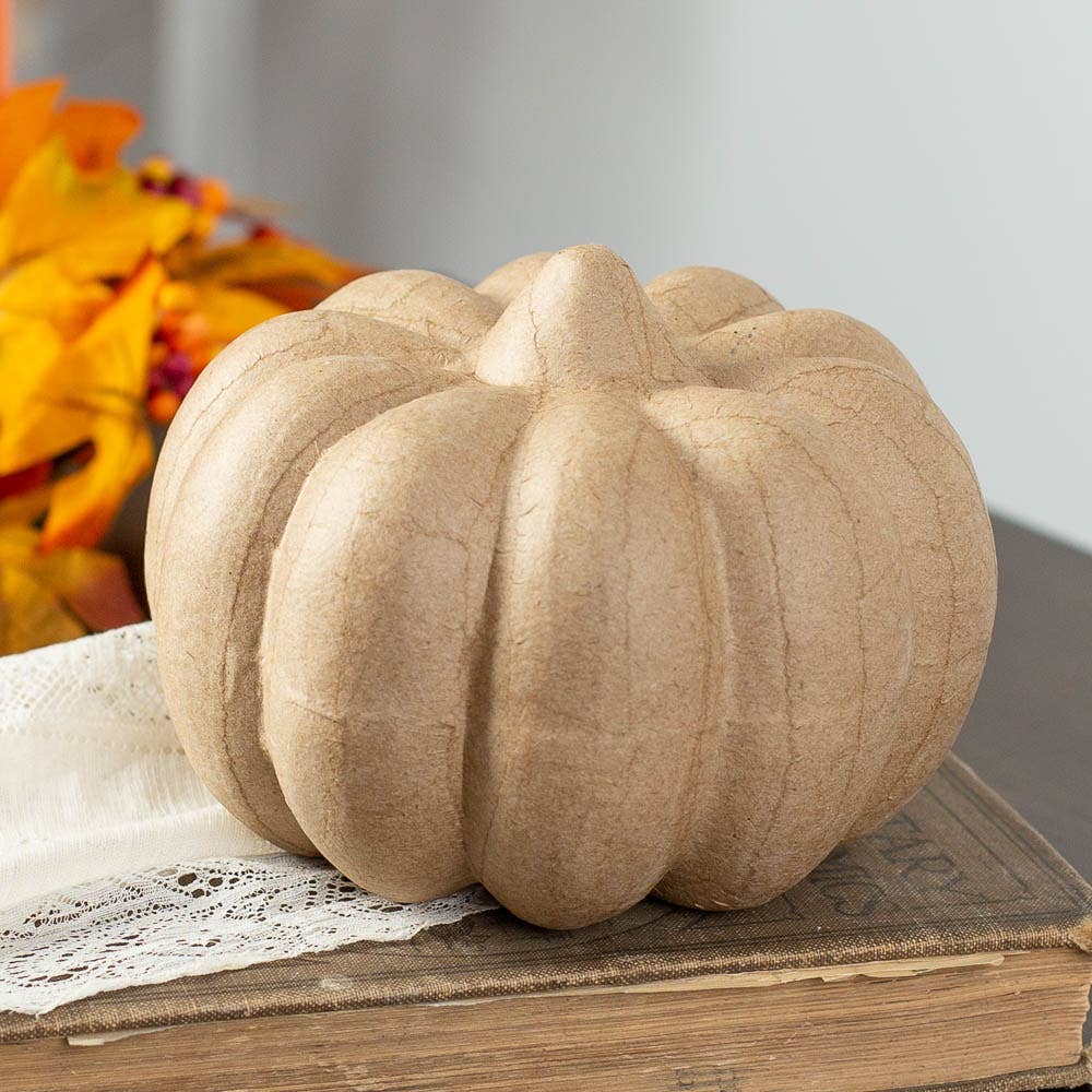 Factory Direct Craft – wholesale Papier maché – Pappersmaché Pumpa - 3-1/2" H x 4-1/2" Dia.1