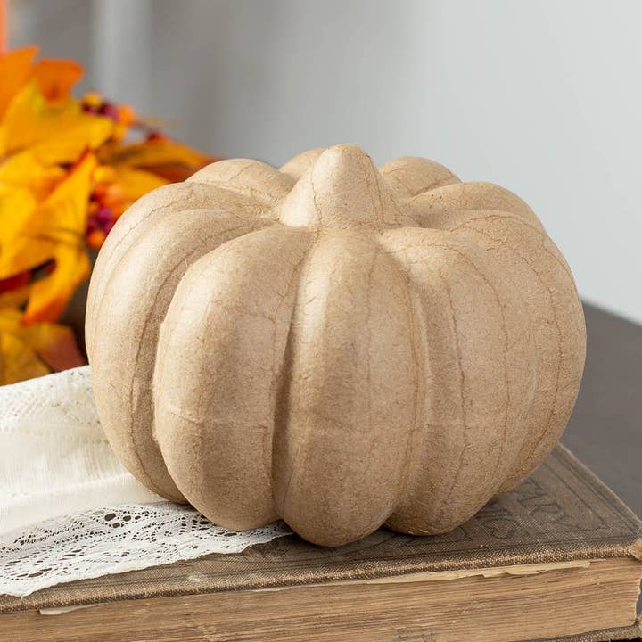 Factory Direct Craft - Wholesale Paper Mache - Paper Mache Pumpkin - 3-1/2" H x 4-1/2" Dia.1
