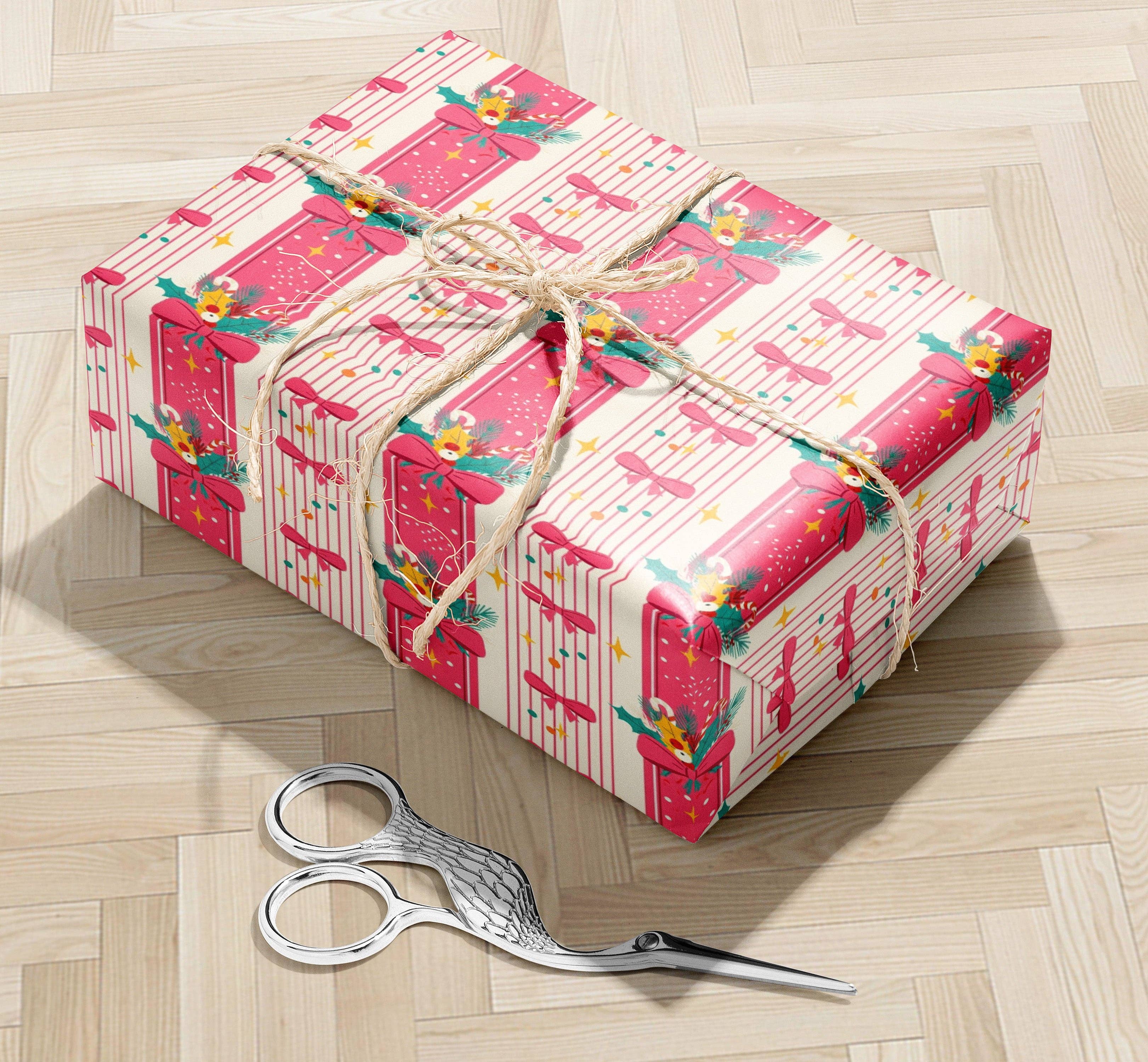 MagicMerchEmporium - Wholesale Wrapping Paper Roll - Festive Pink Wrapping Paper1