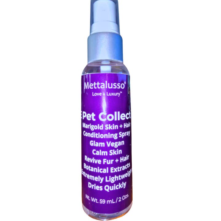 MORE MARIGOLD Vegan Pet Hair + Skin Conditioner + Styler Spray for wholesale by Mettalusso Inc