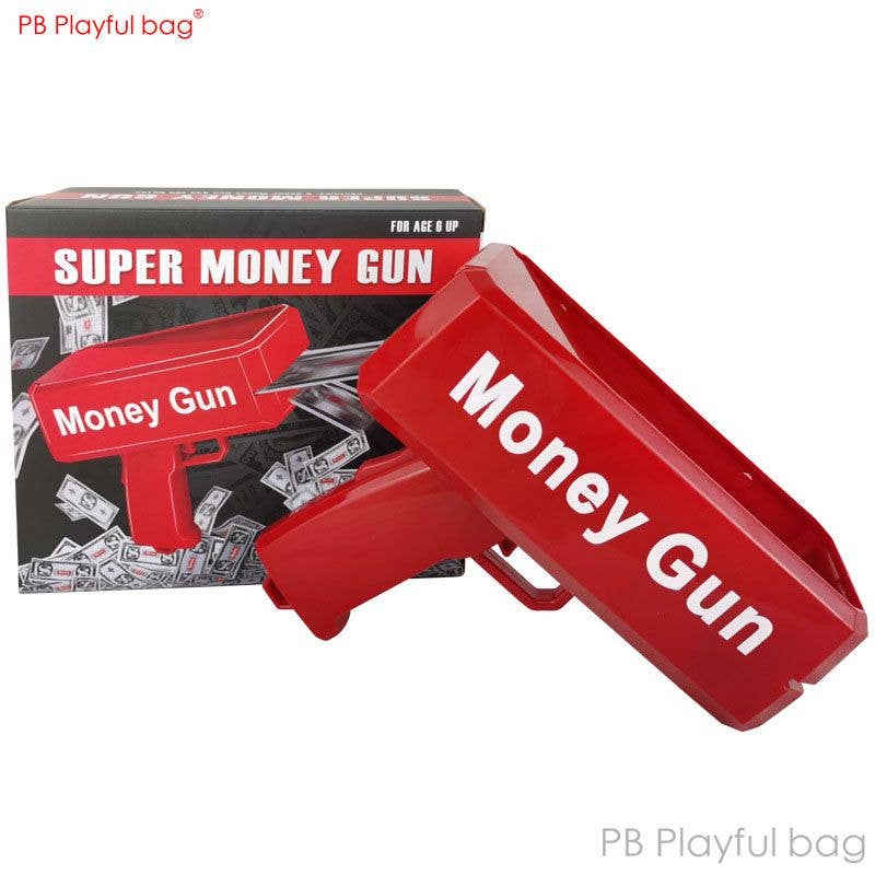 Naomi's Happy Place Shop - Wholesale Classic Toy - Kids - Electric Money Gun Ver.1 with 100pcs Props Money Cash Banknote Spray gun Adult Party Wedding Supplies Children toys AC983