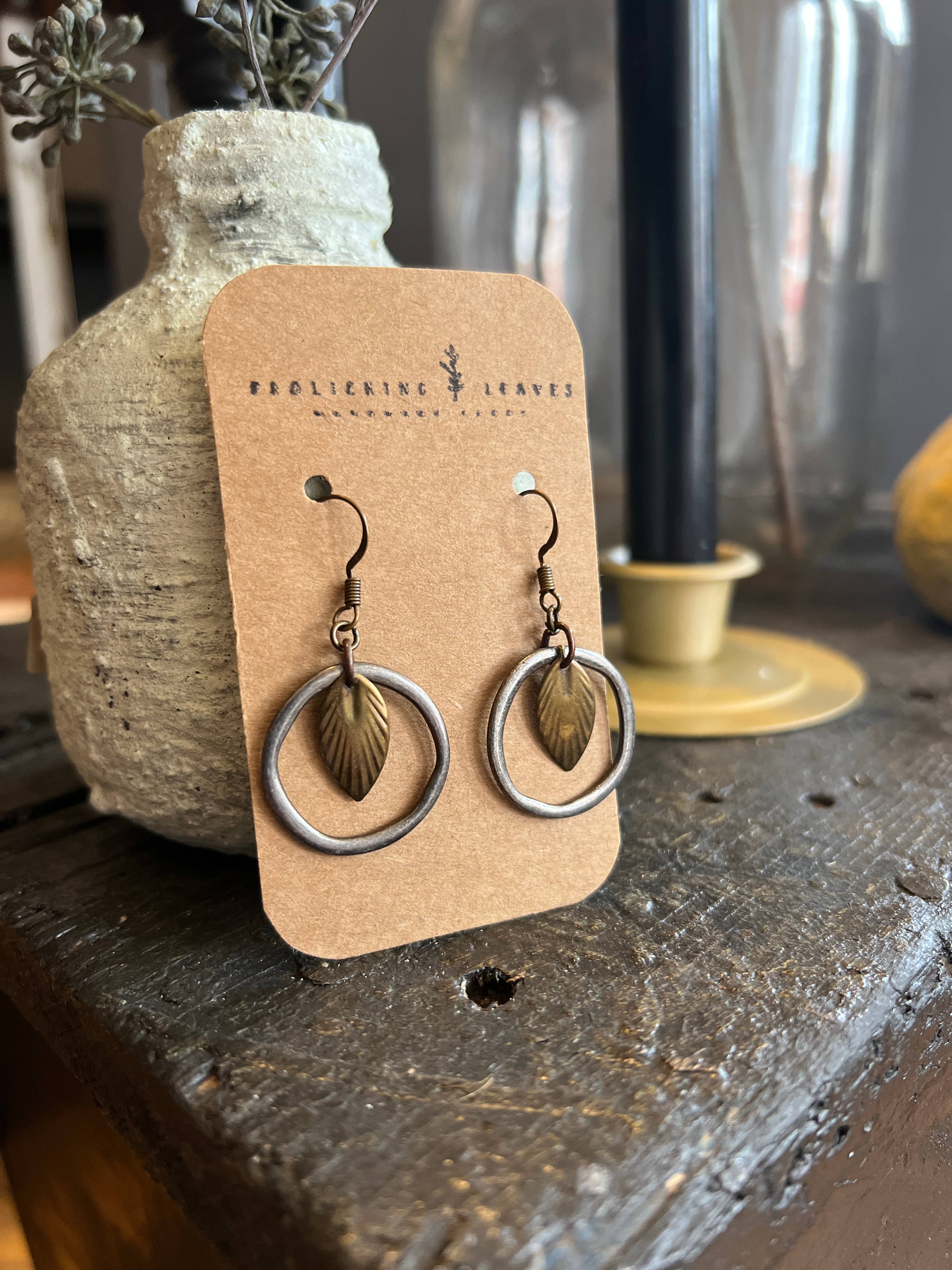 Gift for Women Copper Oval Hoop Earrings Joanna Inspired Unique Handmade Statement Earrings