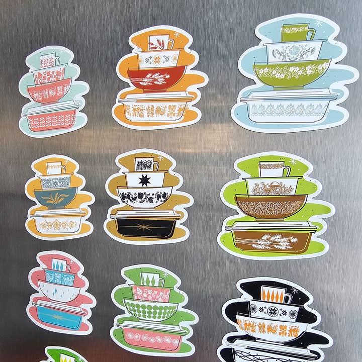 JoRetro - Wholesale Magnet - Pyrex Magnet - Spring Blossom Bowl Stack 2