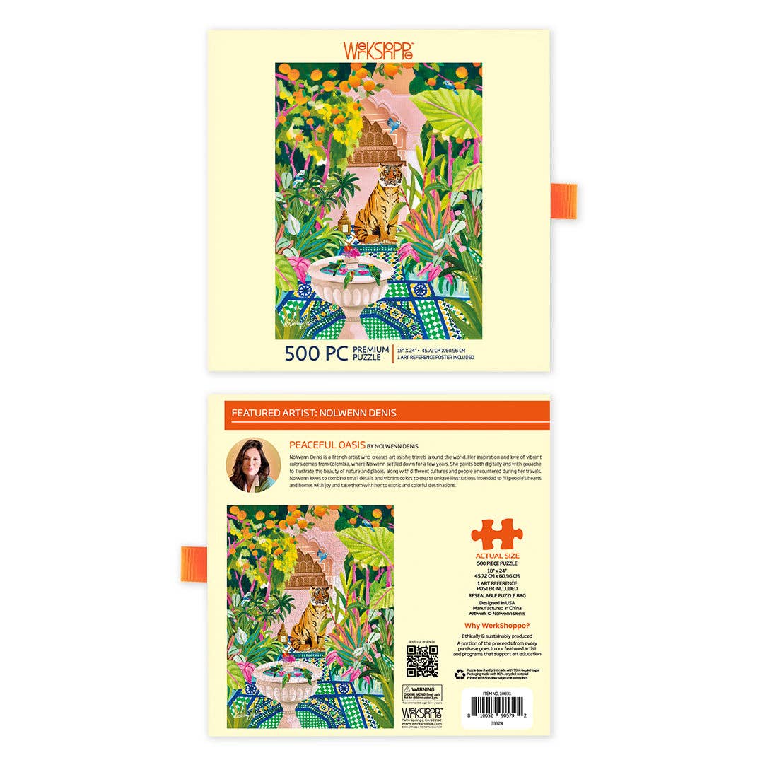 WerkShoppe - Wholesale Puzzle - Adult - Peaceful Oasis and Tiger 500 Piece Puzzle2