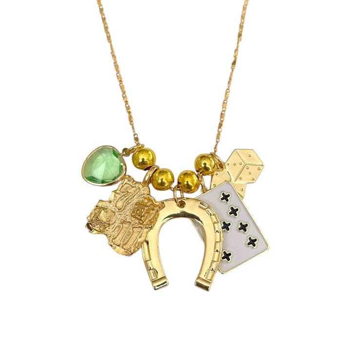 Heldig mosaikhalskæde (guld) for engroshandel hos The Sage Vintage